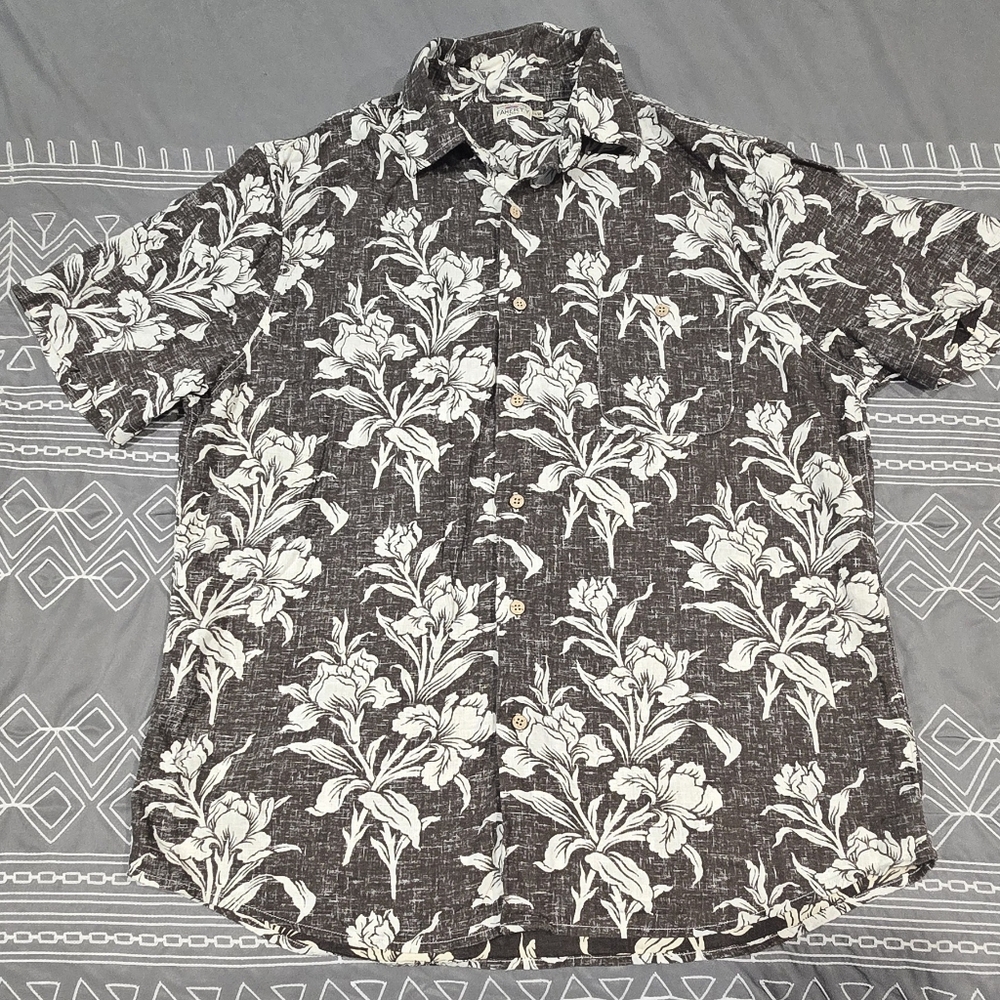 Faherty Mens S/S Reversible Print Coast Shirt Size Large - Picture 1 of 6
